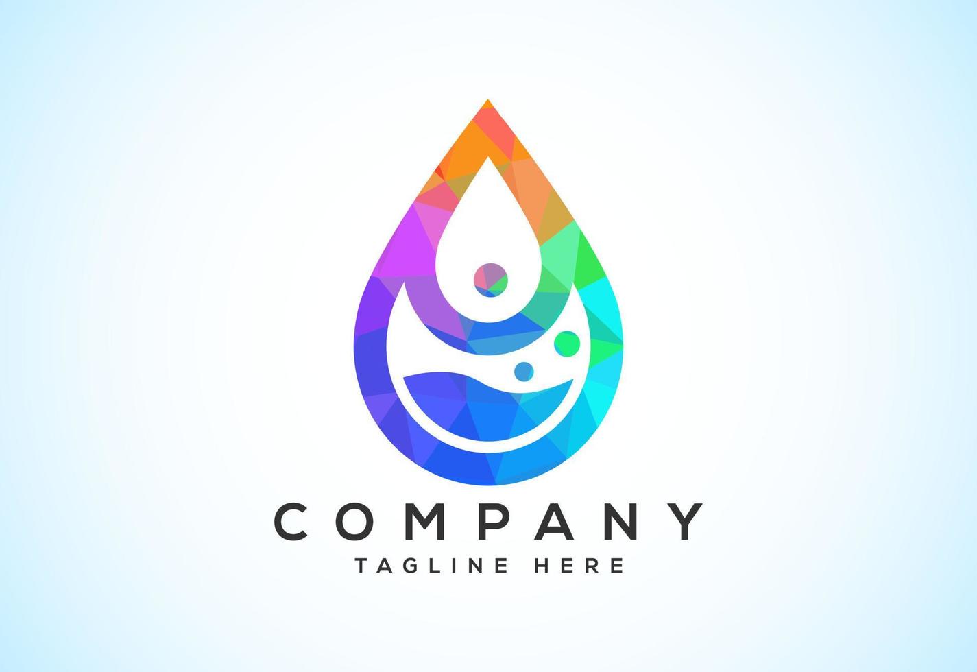 Abstract polygonal water drop logo sign symbol. Low poly water drop Logo. Geometric triangle shapes vector