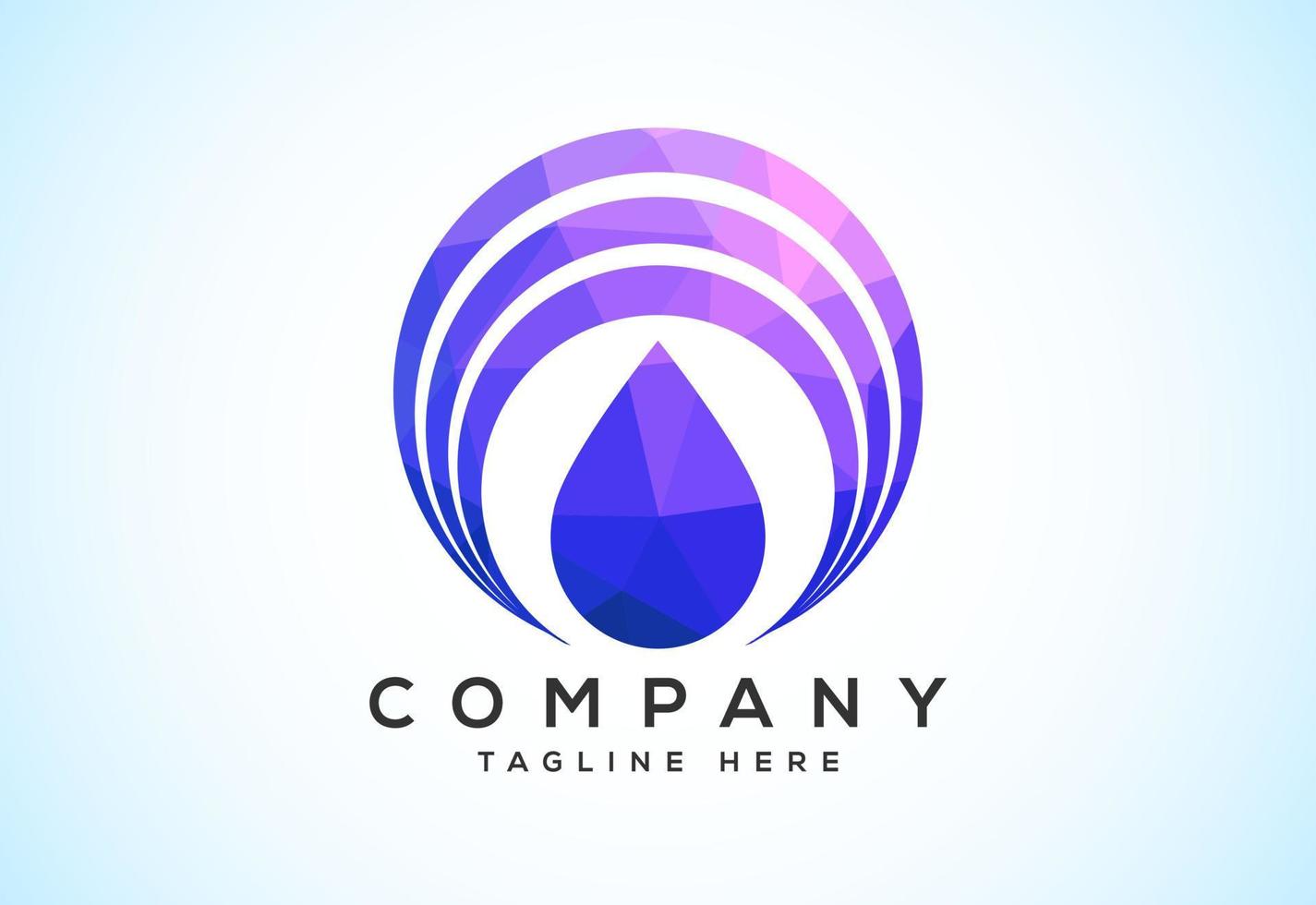 Abstract polygonal water drop logo sign symbol. Low poly water drop Logo. Geometric triangle shapes vector