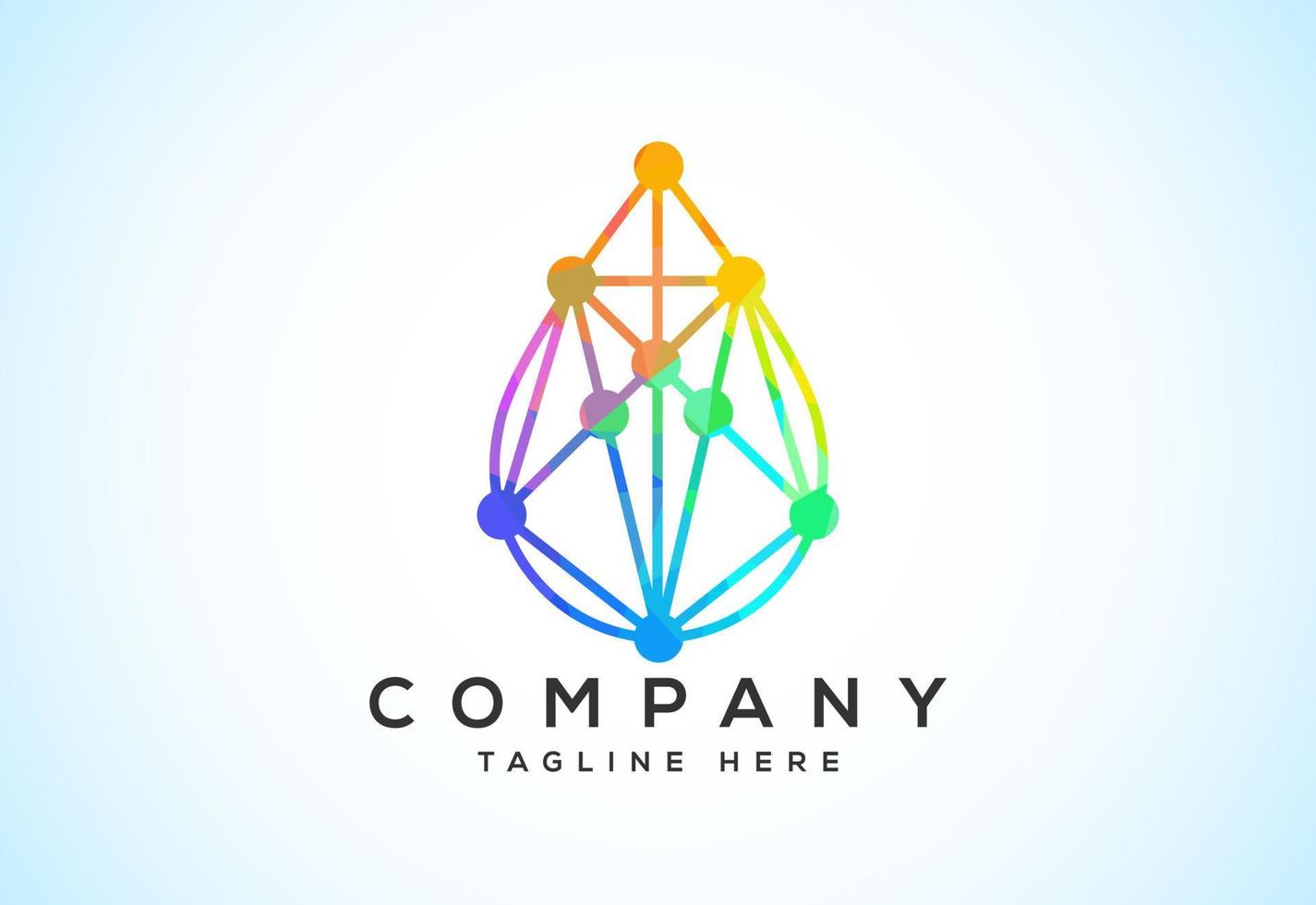 Abstract polygonal water drop logo sign symbol. Low poly water drop Logo. Geometric triangle shapes vector