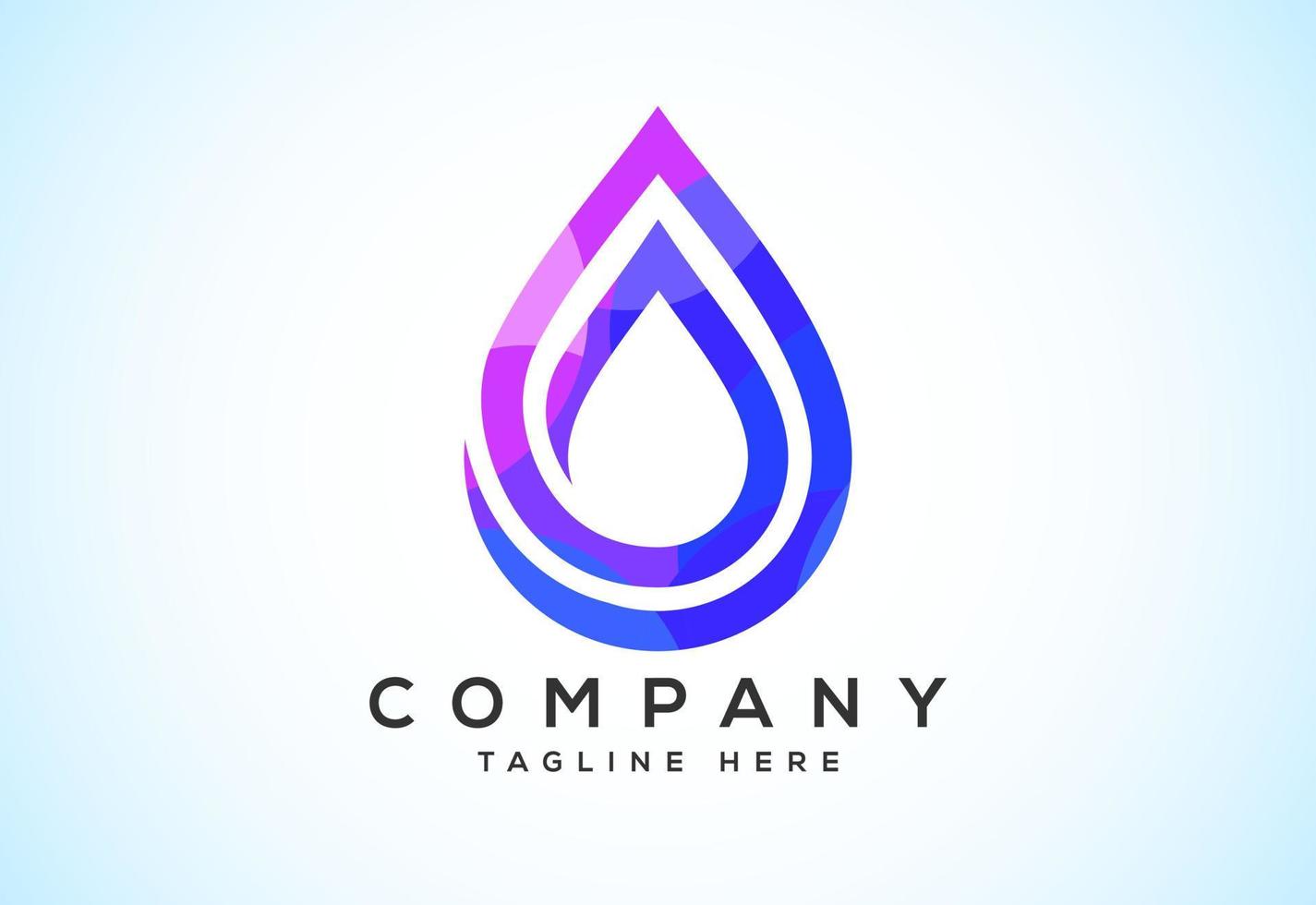 Abstract polygonal water drop logo sign symbol. Low poly water drop Logo. Geometric triangle shapes vector