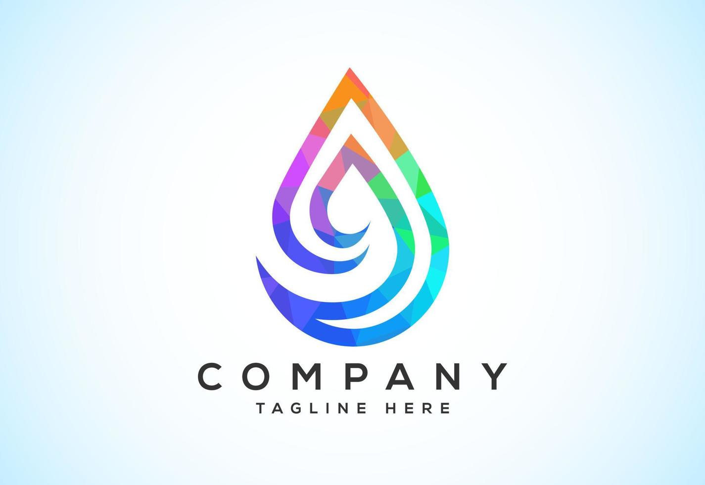 Abstract polygonal water drop logo sign symbol. Low poly water drop Logo. Geometric triangle shapes vector