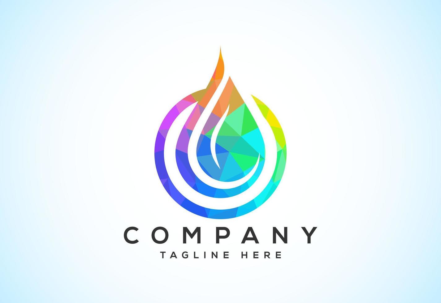 Abstract polygonal water drop logo sign symbol. Low poly water drop Logo. Geometric triangle shapes vector