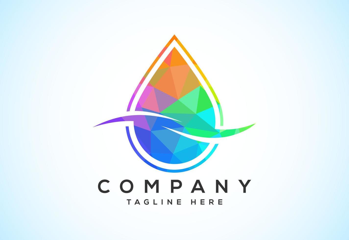 Abstract polygonal water drop logo sign symbol. Low poly water drop Logo. Geometric triangle shapes vector