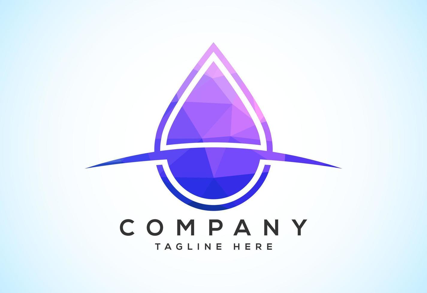 Abstract polygonal water drop logo sign symbol. Low poly water drop Logo. Geometric triangle shapes vector