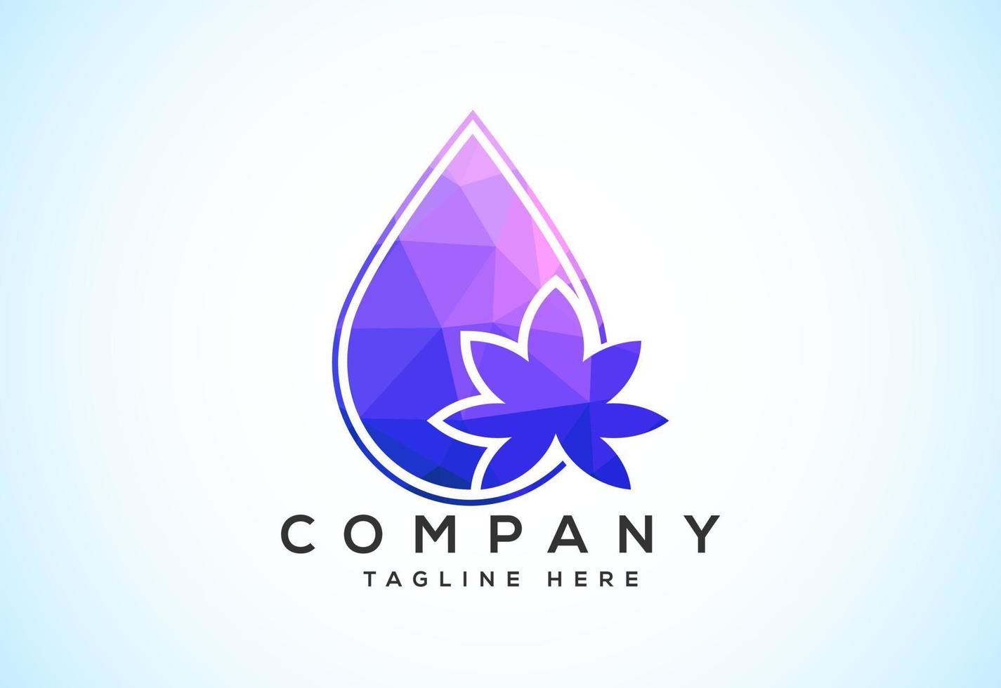 Abstract polygonal water drop logo sign symbol. Low poly water drop Logo. Geometric triangle shapes vector