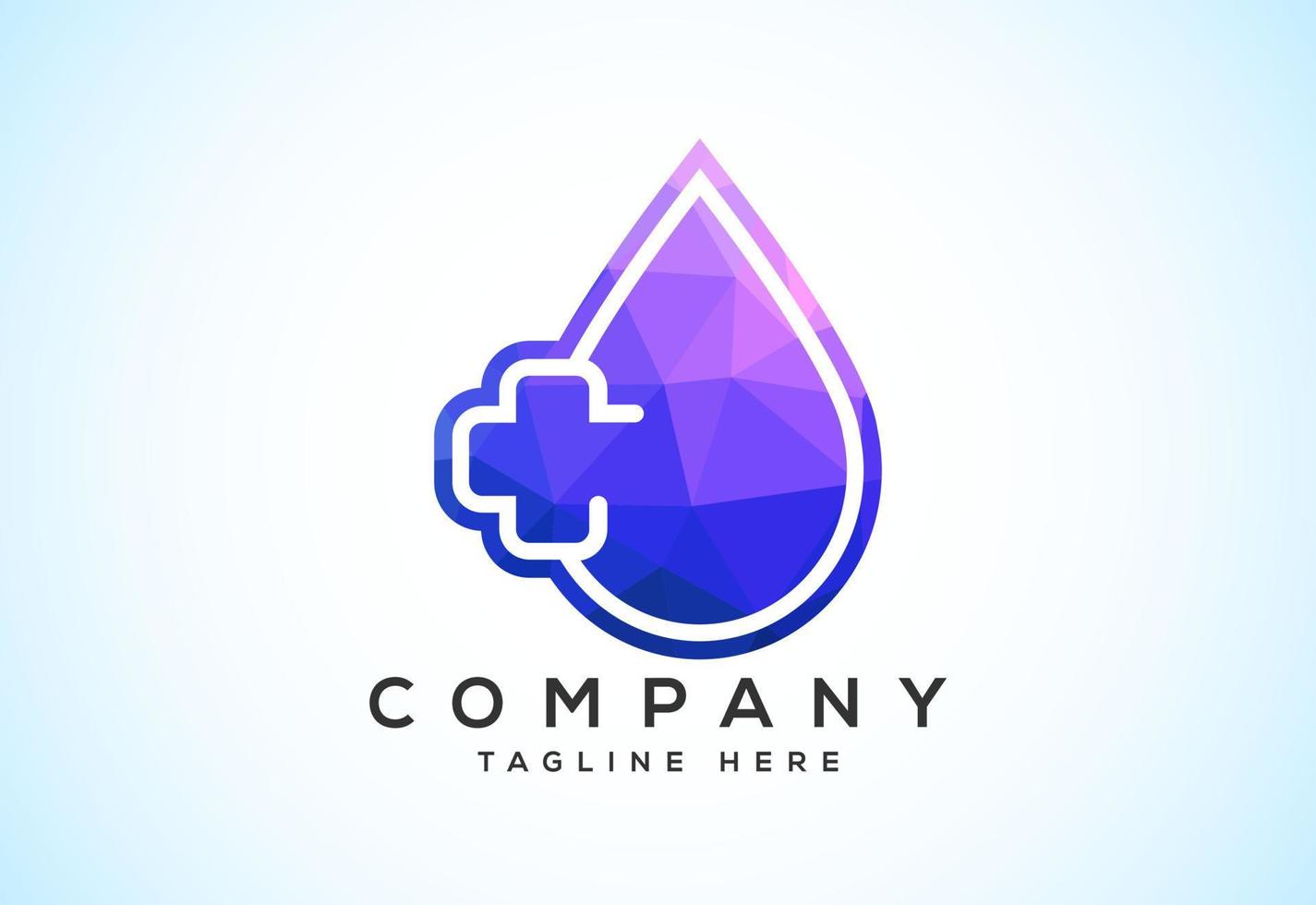 Abstract polygonal water drop logo sign symbol. Low poly water drop Logo. Geometric triangle shapes vector