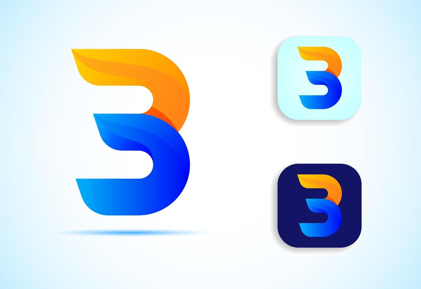 Abstract initial alphabet B logo design. Multi-color gradient letter icon vector illustration.