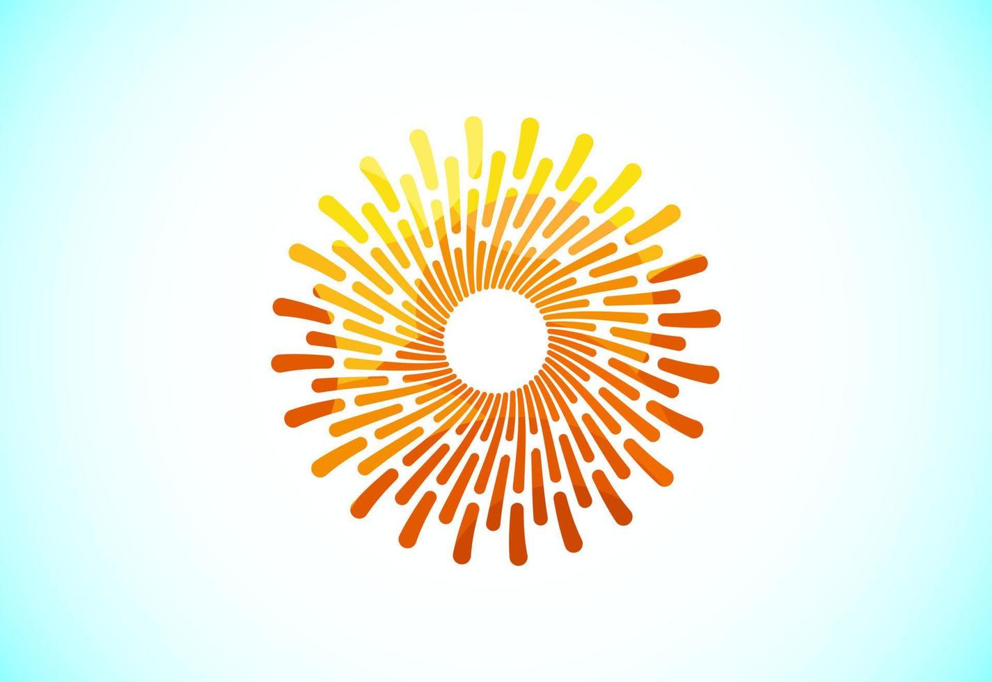 Abstract polygonal sun logo design, Solar sunburst icon. Geometric triangle shapes vector