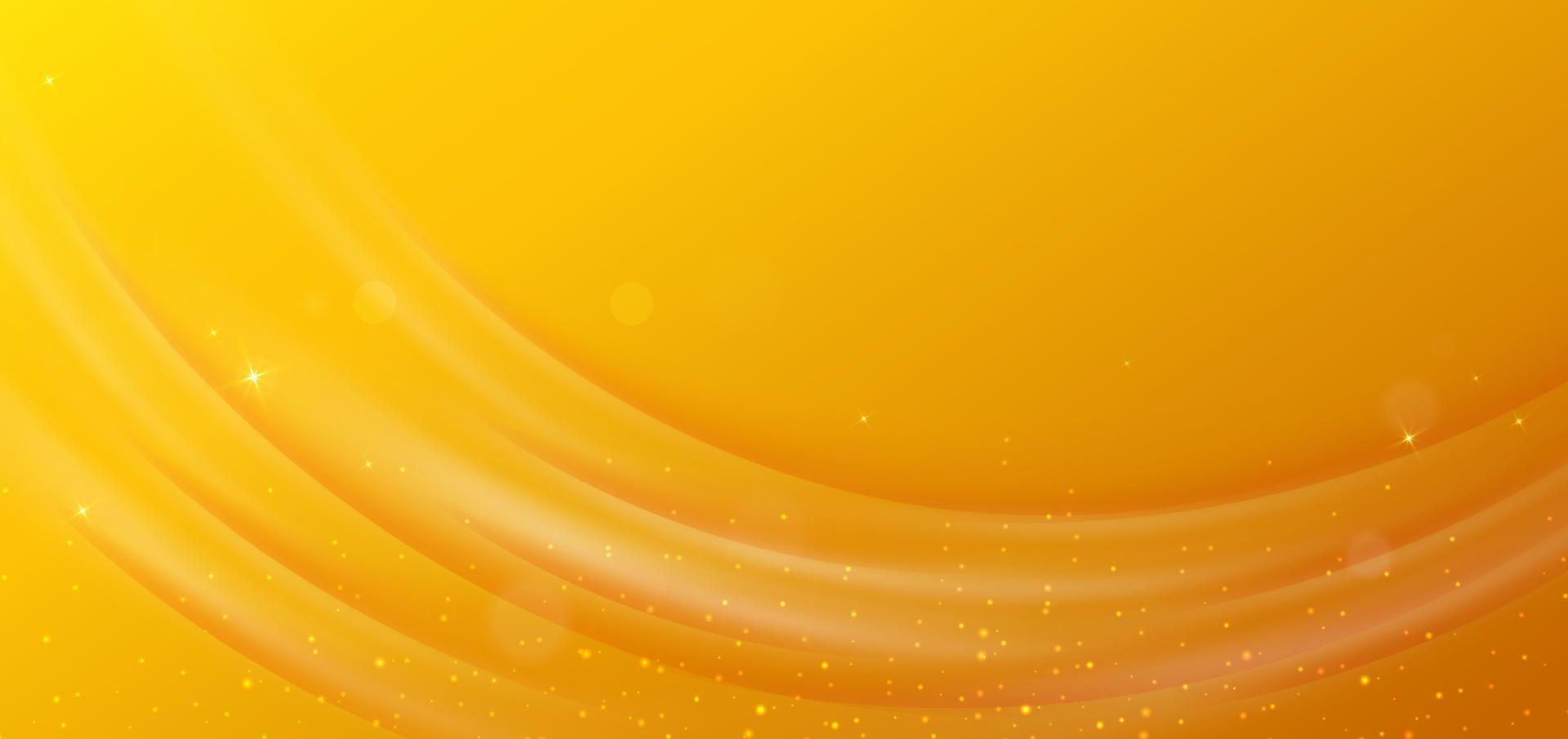 Abstract curved orange layer modern background with lighting effect. vector