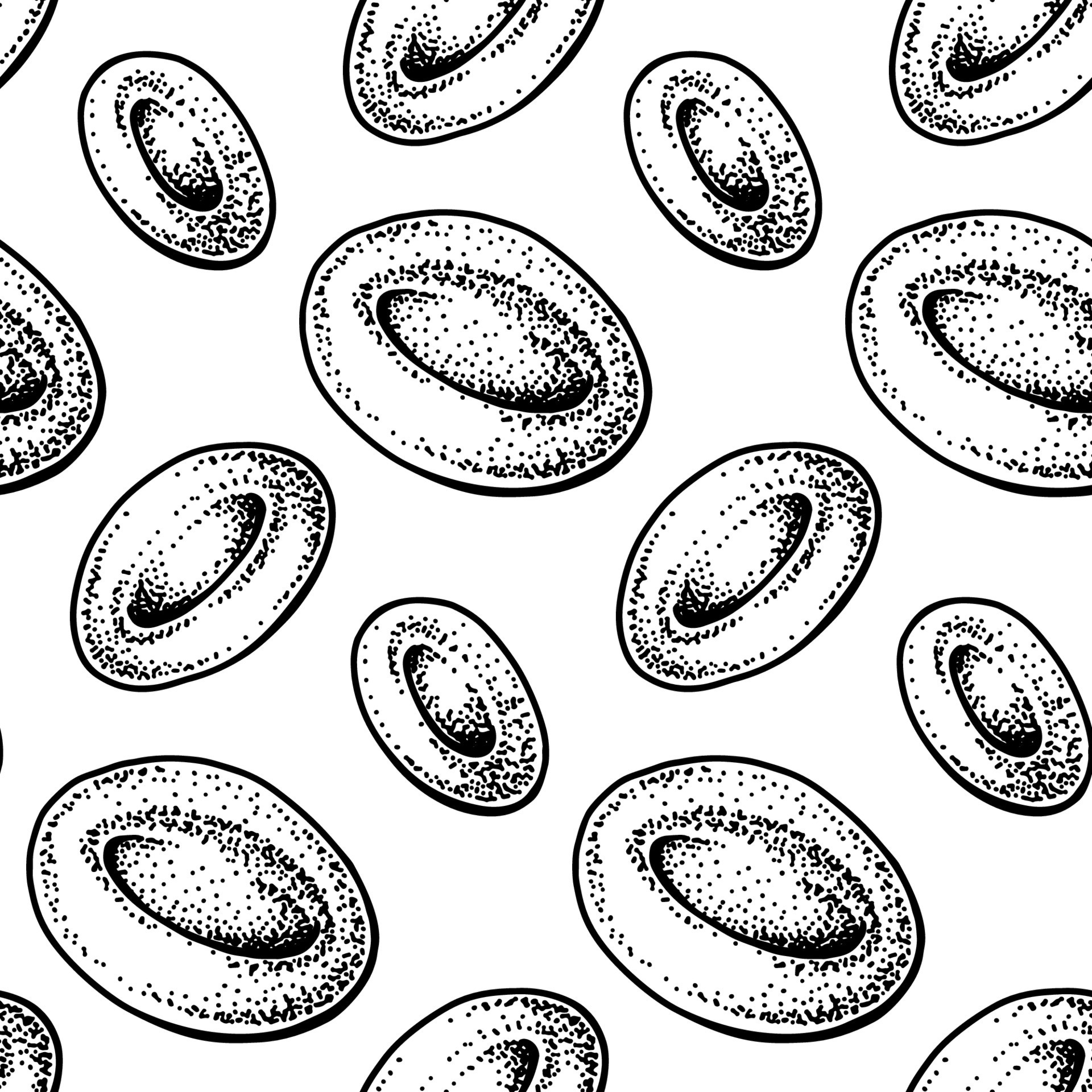 Red cells seamless pattern. Hand drawn erythrocytes. Scientific biology illustration sketch Vector Art at Vecteezy