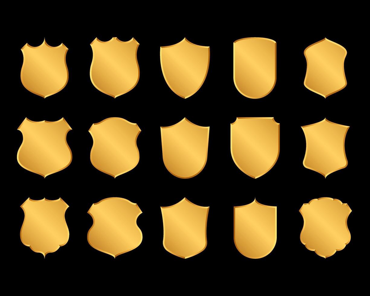 Set of golden Badge vector