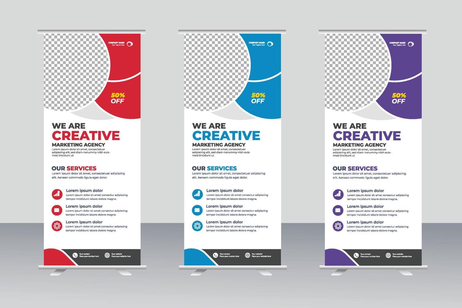 vector business rollup banners for marketing