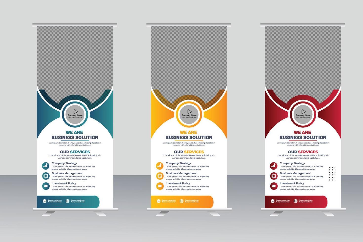 Vector business roll up standee banner template