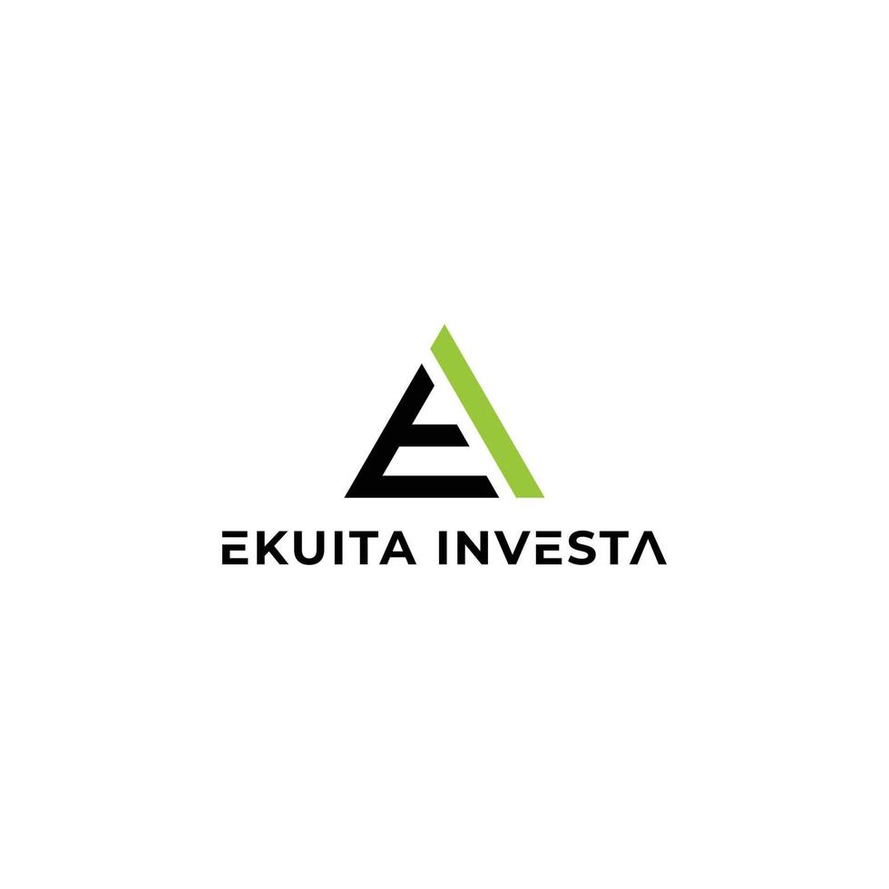 Abstract initial letter EI or IE logo in black-green color isolated in white background applied for real estate investment company logo also suitable for the brands or companies have initial name IE vector