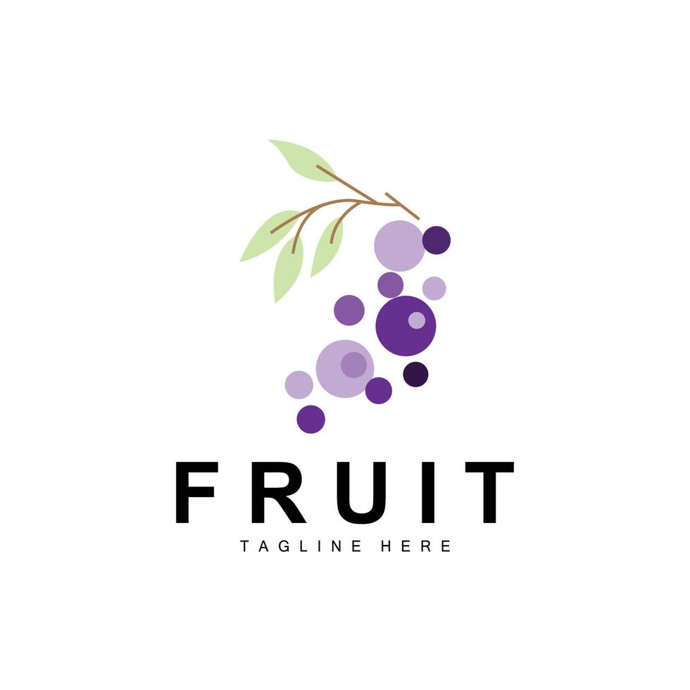 uva logo, granja Fruta vector, Fresco púrpura Fruta diseño, uva producto icono, Fruta tienda vector