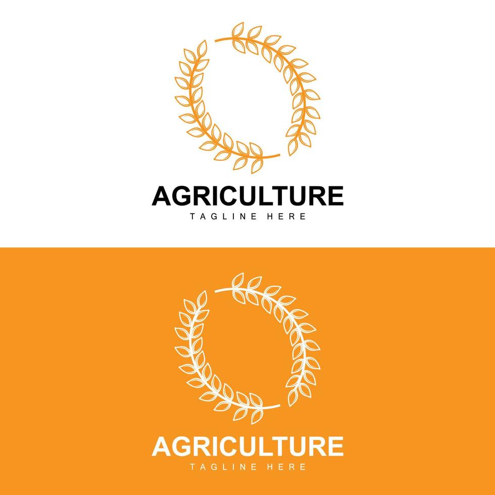 arroz logo, agricultura diseño, vector trigo arroz icono modelo ilustración