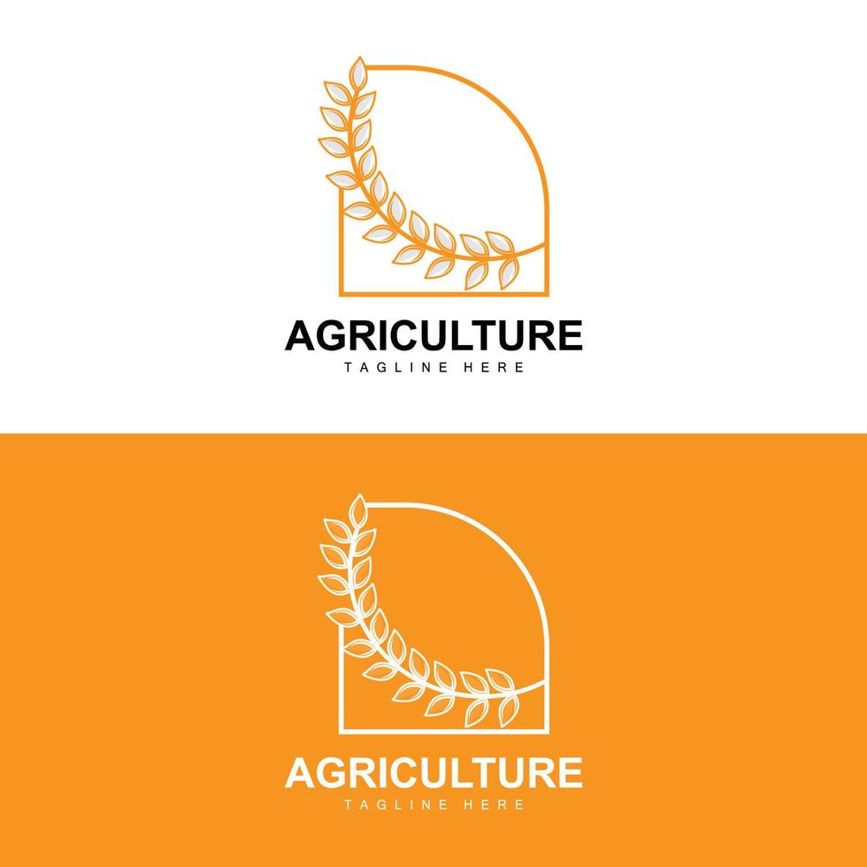 arroz logo, agricultura diseño, vector trigo arroz icono modelo ilustración