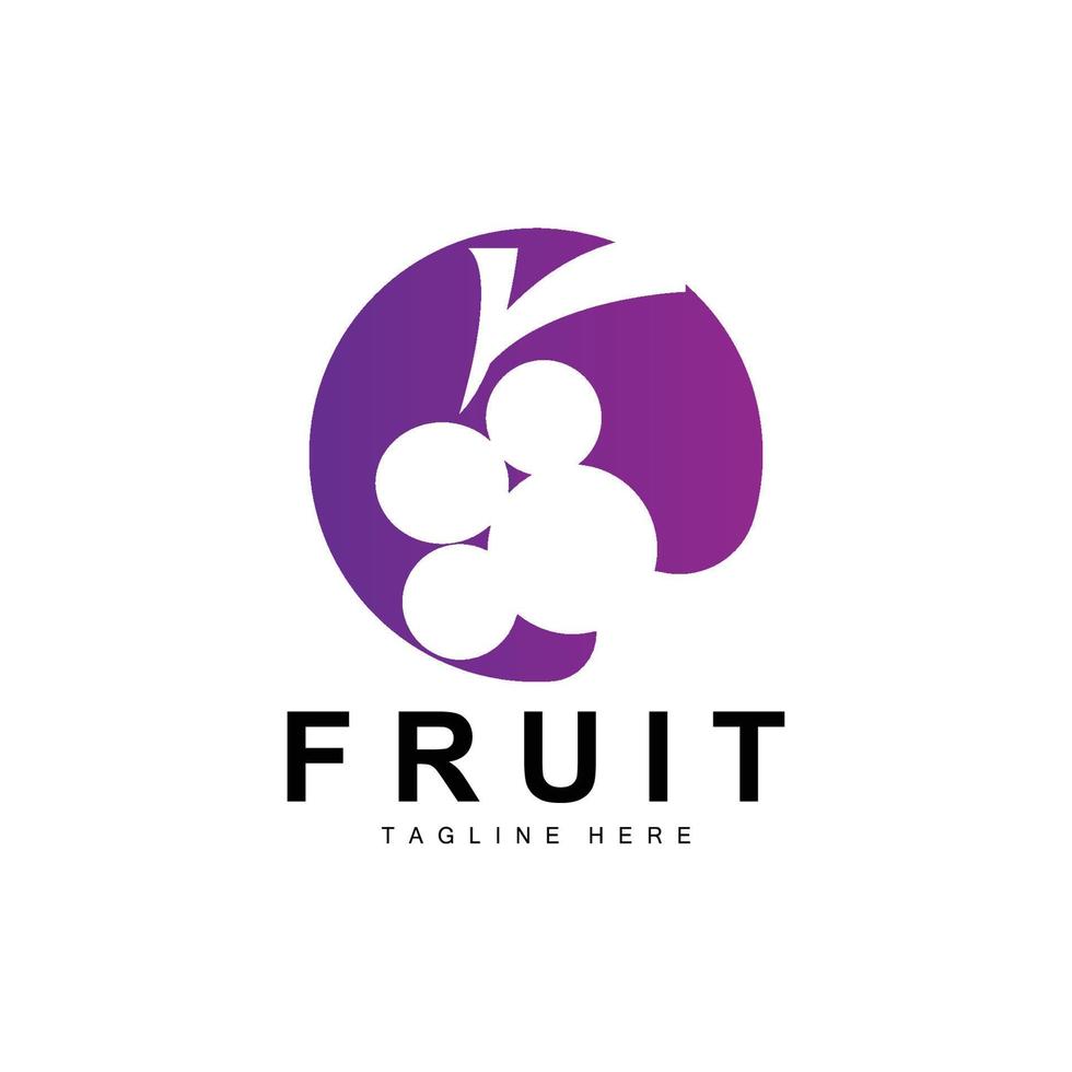 Grape Logo, Farm Fruit Vector, Fresh Purple Fruit Design, Grape Product Icon, Fruit Shop vector