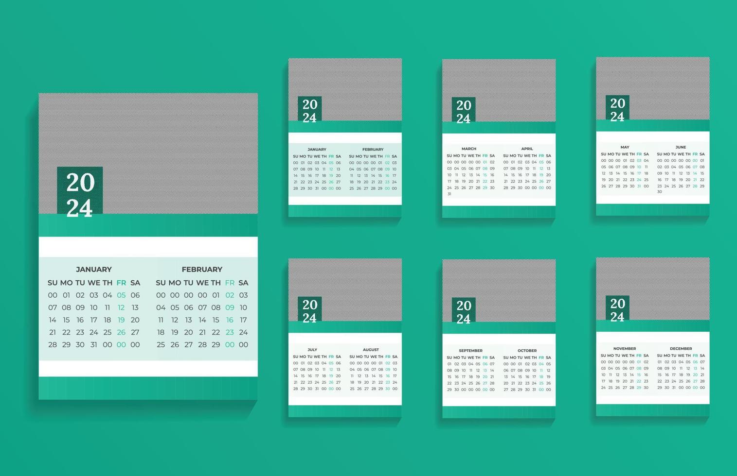 Creative Multiple Wall Calendar Design Template vector