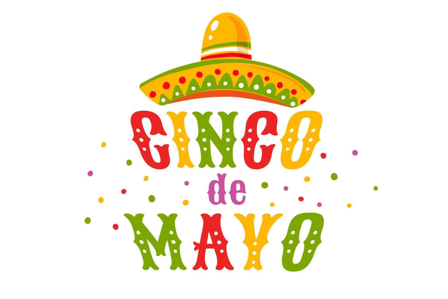 Vector poster for Cinco de mayo festival. Illustration of for Cinco de mayo in sombrero.