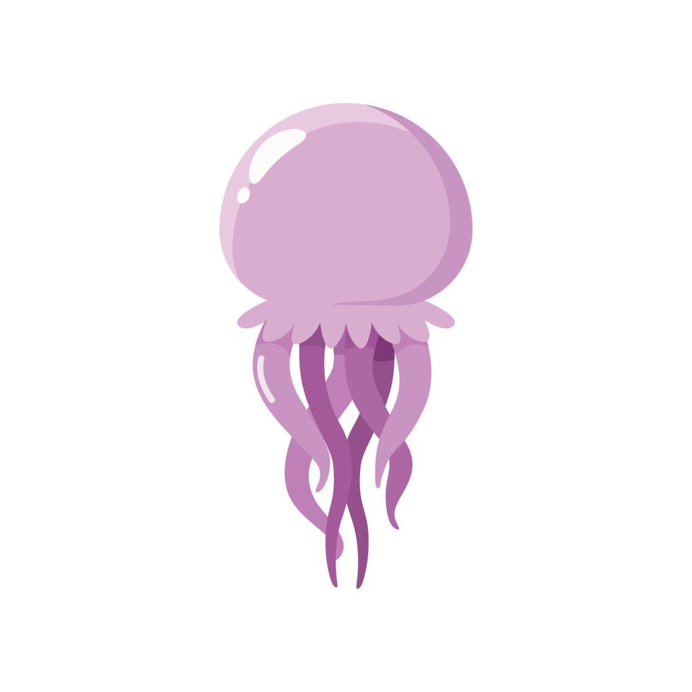 Sea jellyfish cute cartoon vector