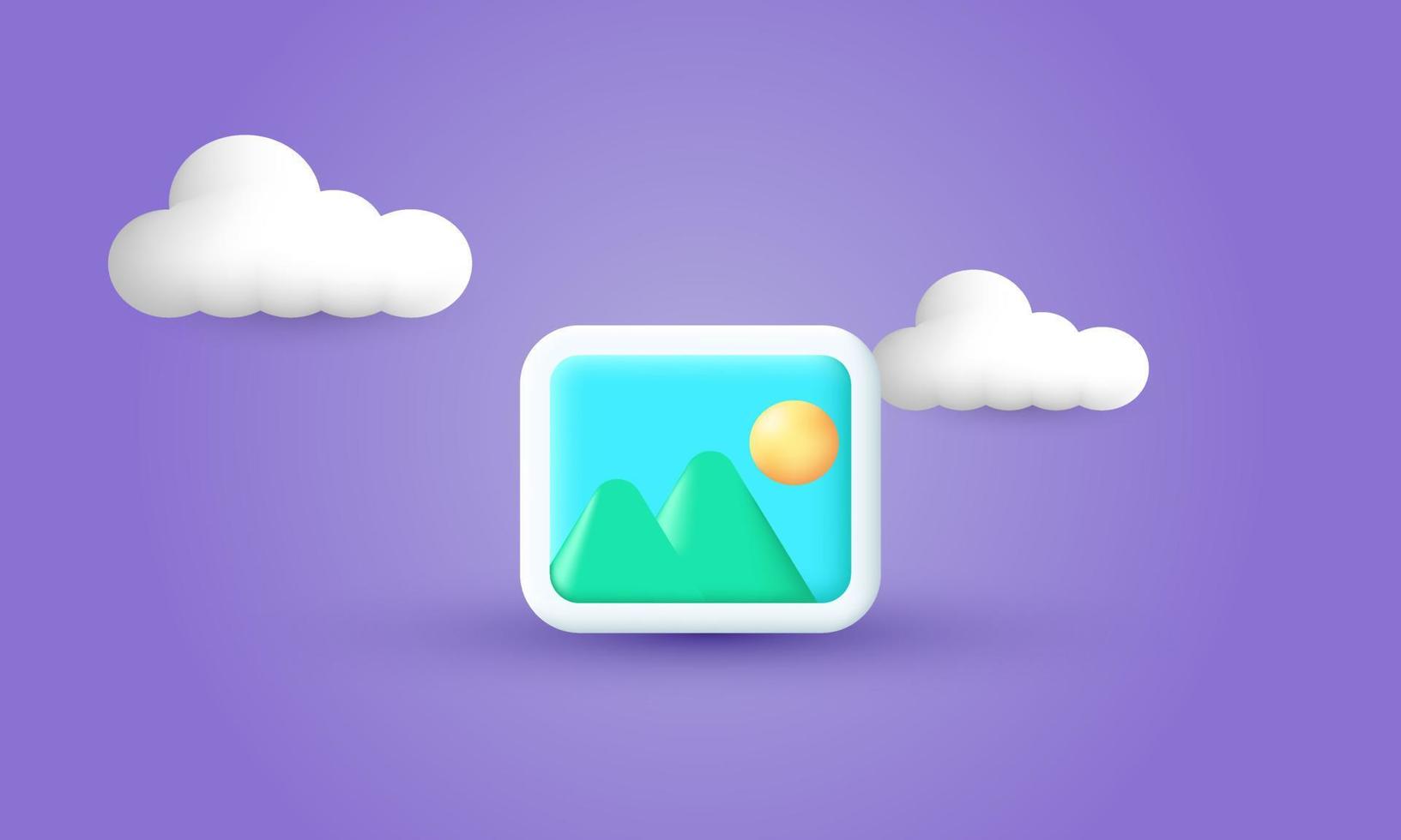 illustration realistic vector icon image photo jpg  mountains sun 3d creative isolated on background