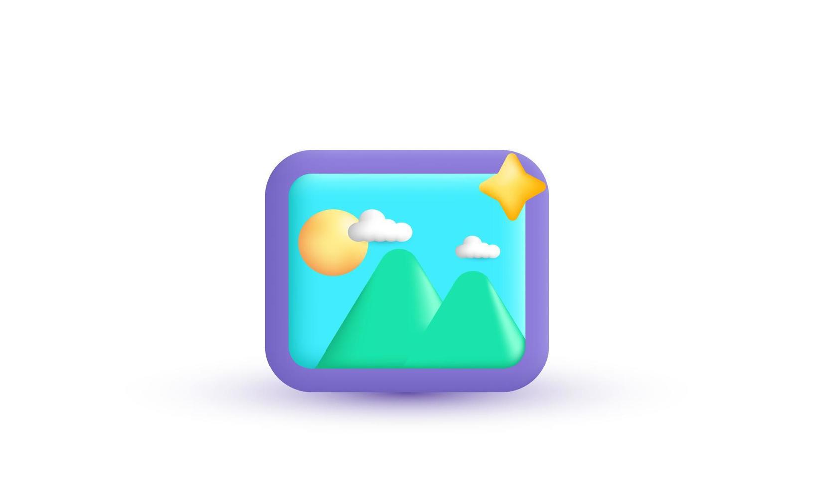 illustration realistic vector icon star image photo jpg  mountains sun 3d creative isolated on background