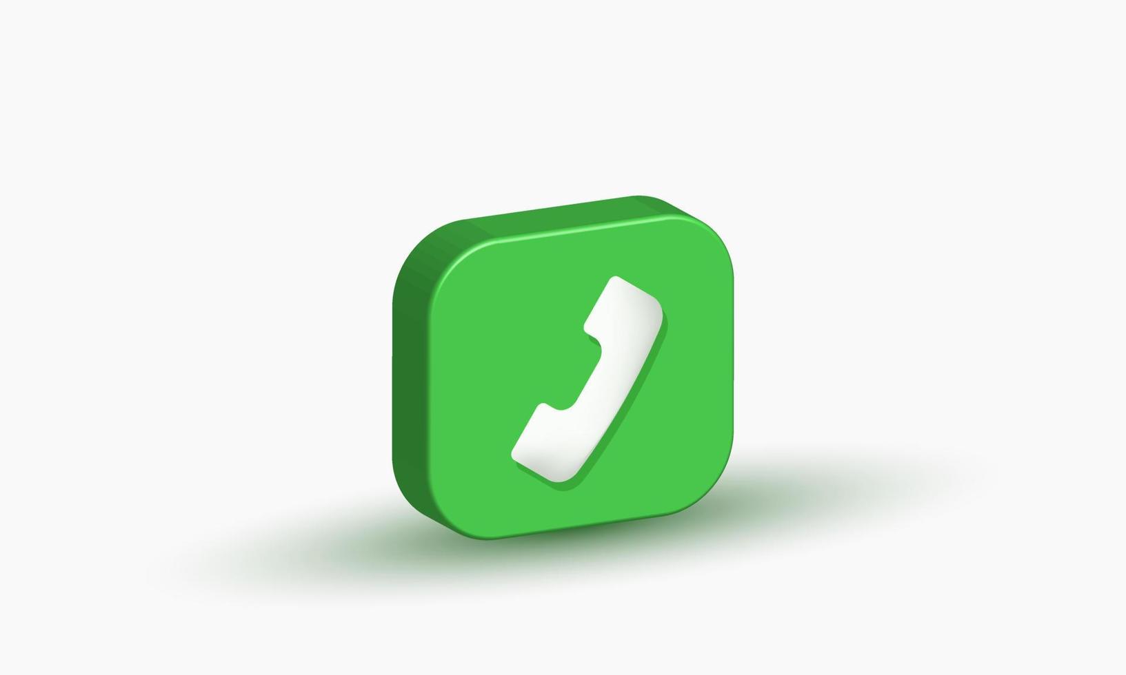 ilustración realista icono verde teléfono botón llamada 3d creativo aislado en antecedentes vector