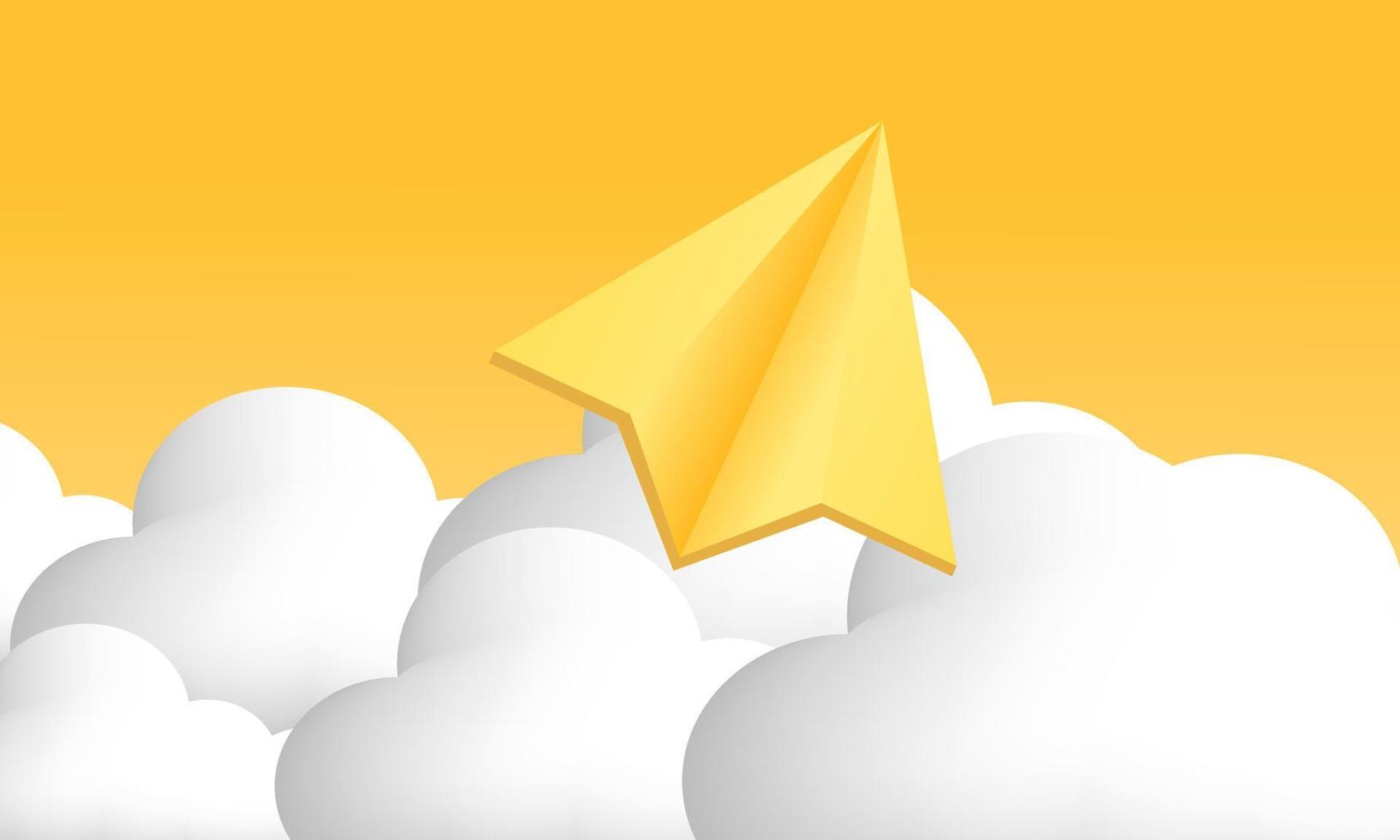 ilustración realista icono papel avión correo nube para enviar nuevo mensaje 3d creativo aislado en antecedentes vector