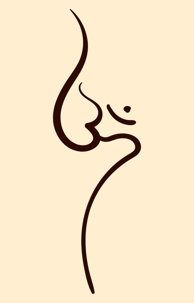 vertical Om Aum Ohm isolated hand drawn vector design