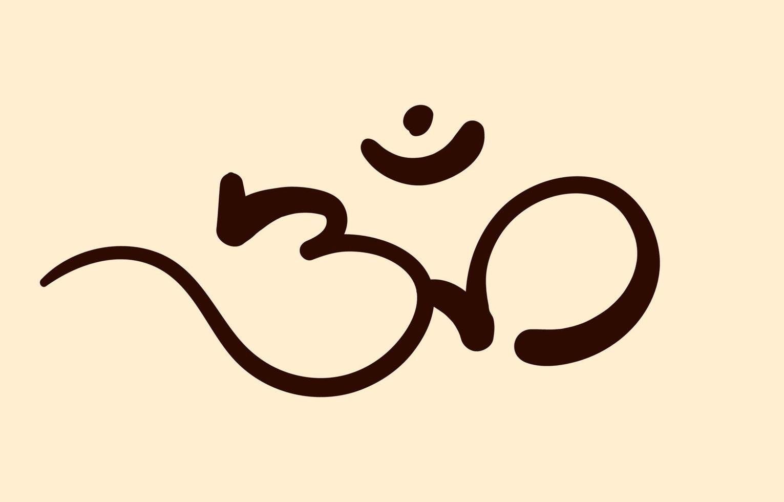 Om Aum Ohm isolated hand drawn vector design