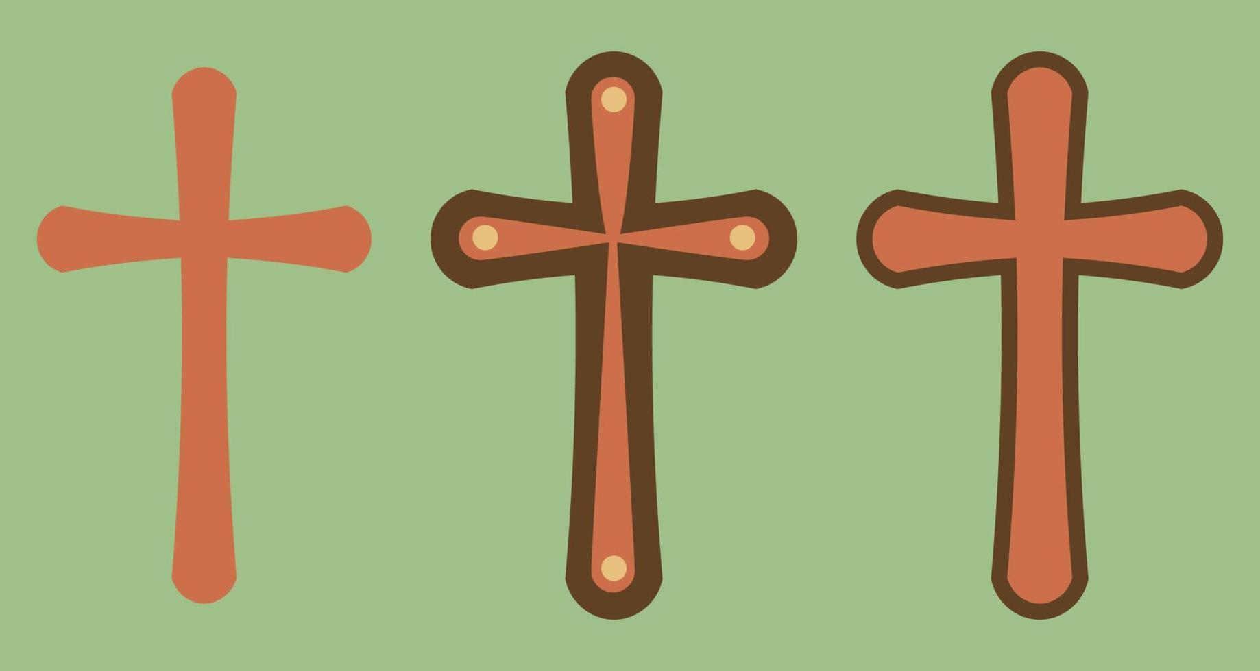 minimalist curved cross symbol vector design element