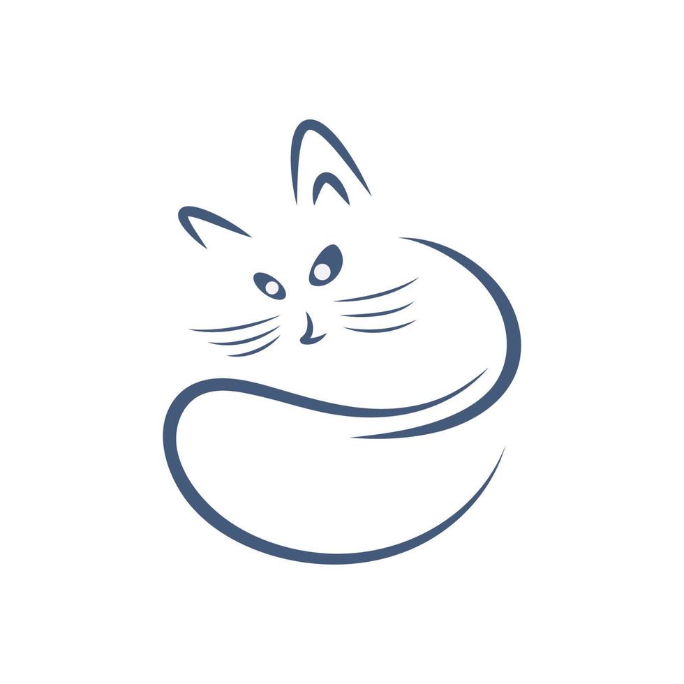 icono de ilustración de logotipo de gato vector