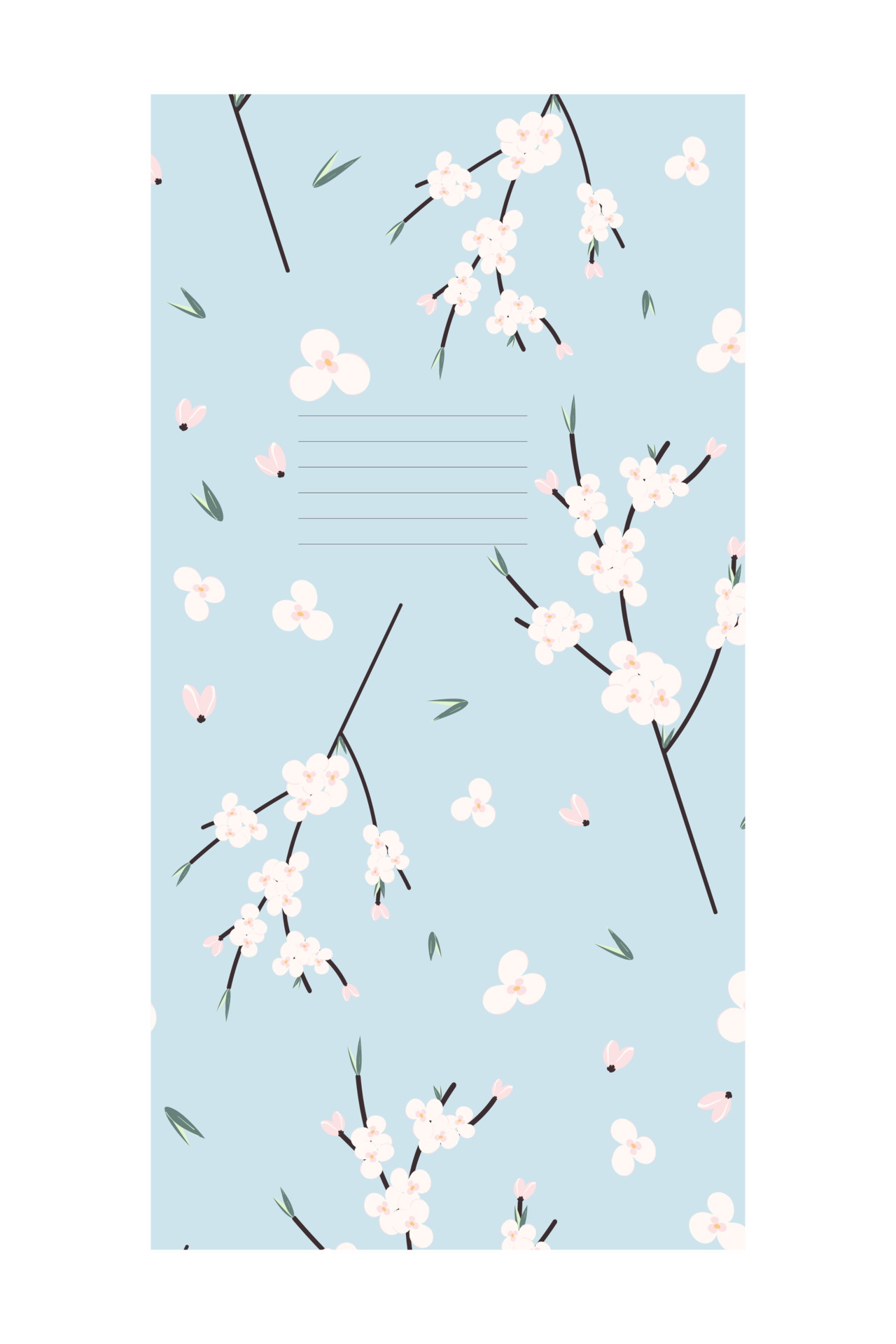 Design of the inside of a greeting card with markup for text on the