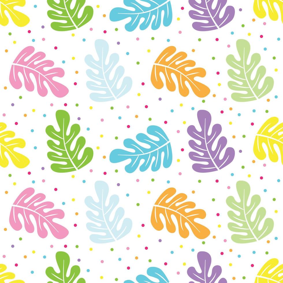 colorful hibiscus flower seamless pattern colorful dot background vector