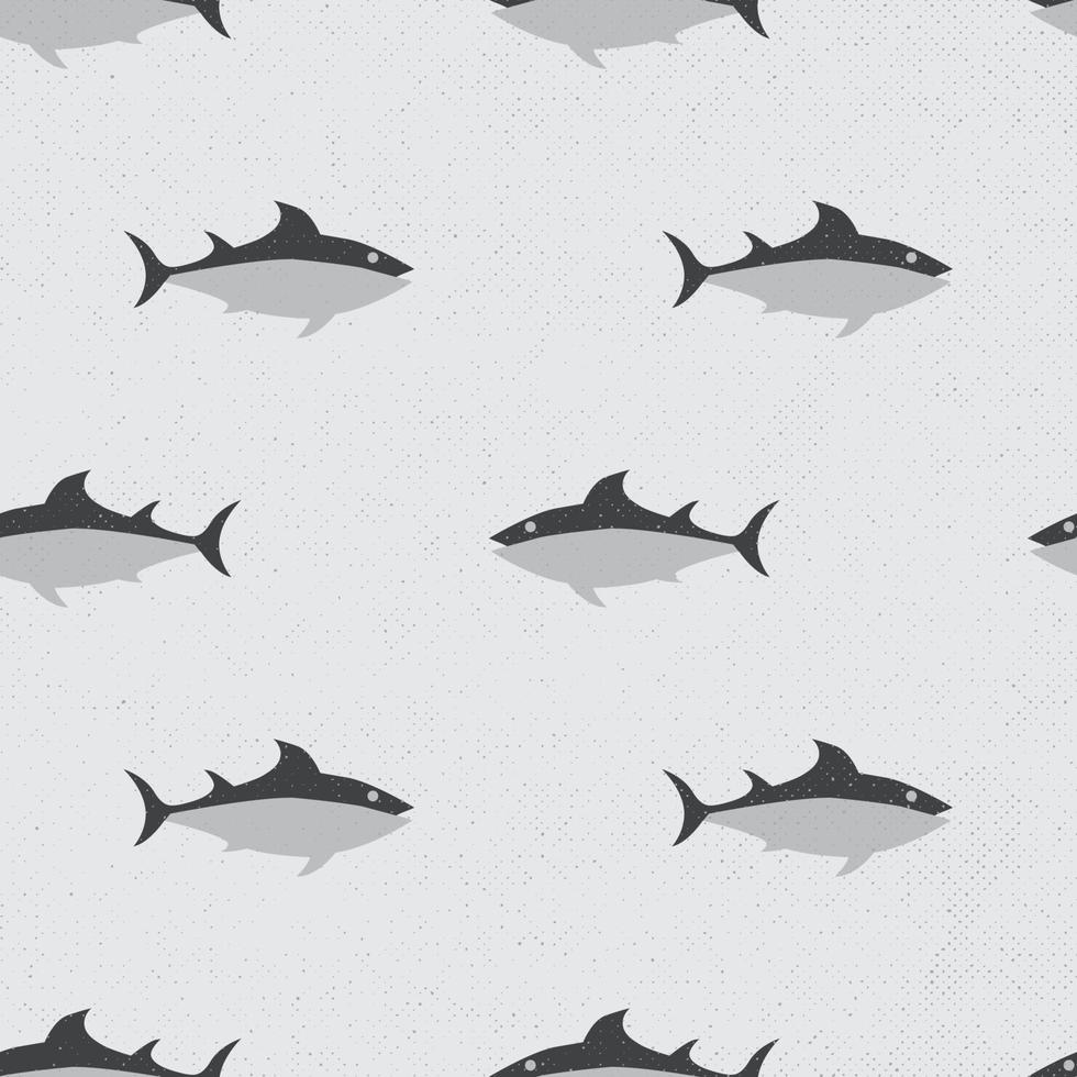 tuna fish seamless pattern with grunge background vector