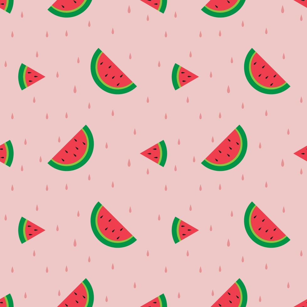 seamless pattern watermelon fruit with light pink background vector