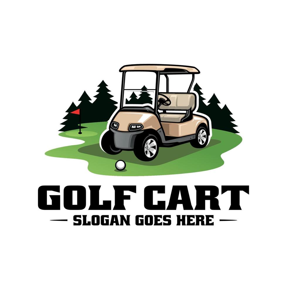 golfcart illustration logo vector