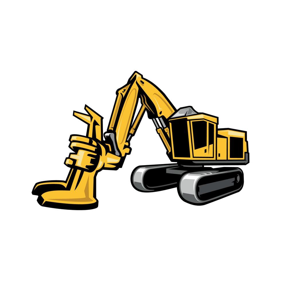 feller buncher  forestry machine illustration vector