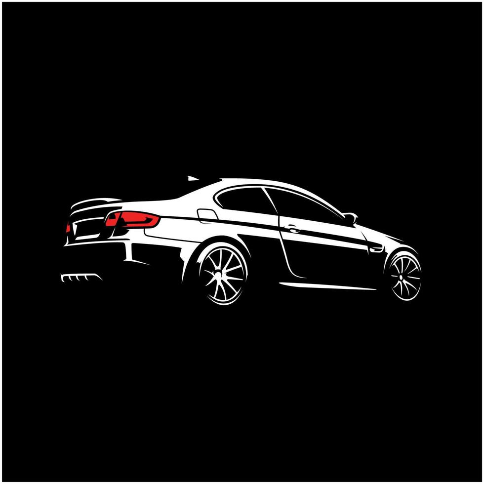 silhouette of the car in black background vector
