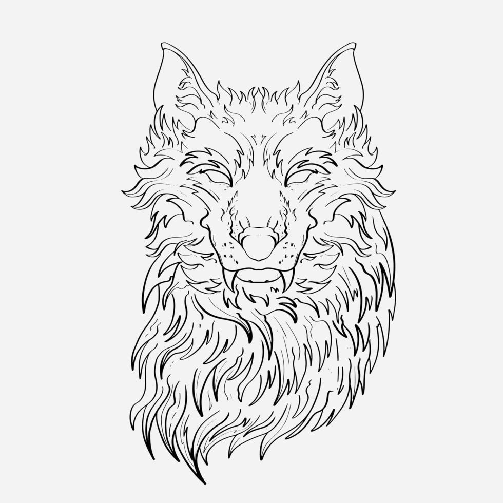 Stunning Illustration of the Wolf's Head with intricate details and vivid colors that bring it to life vector