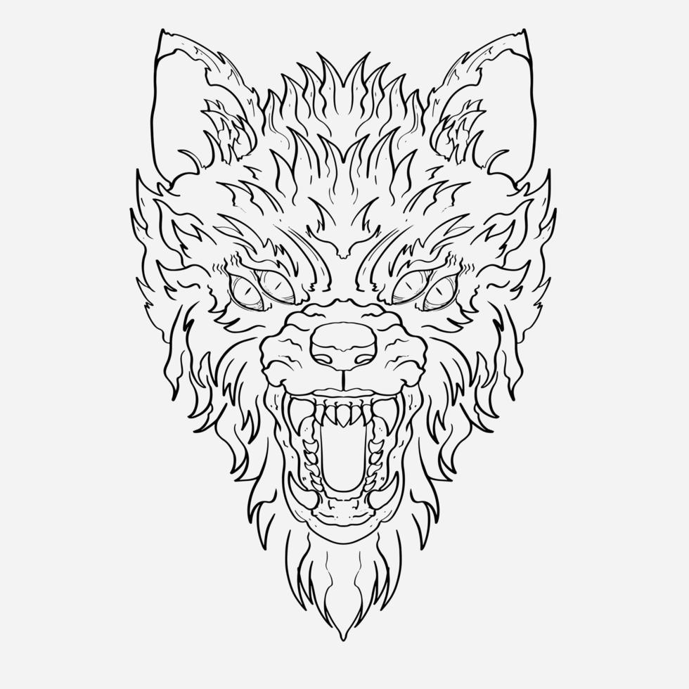 Stunning Illustration of the Wolf's Head with intricate details and vivid colors that bring it to life vector