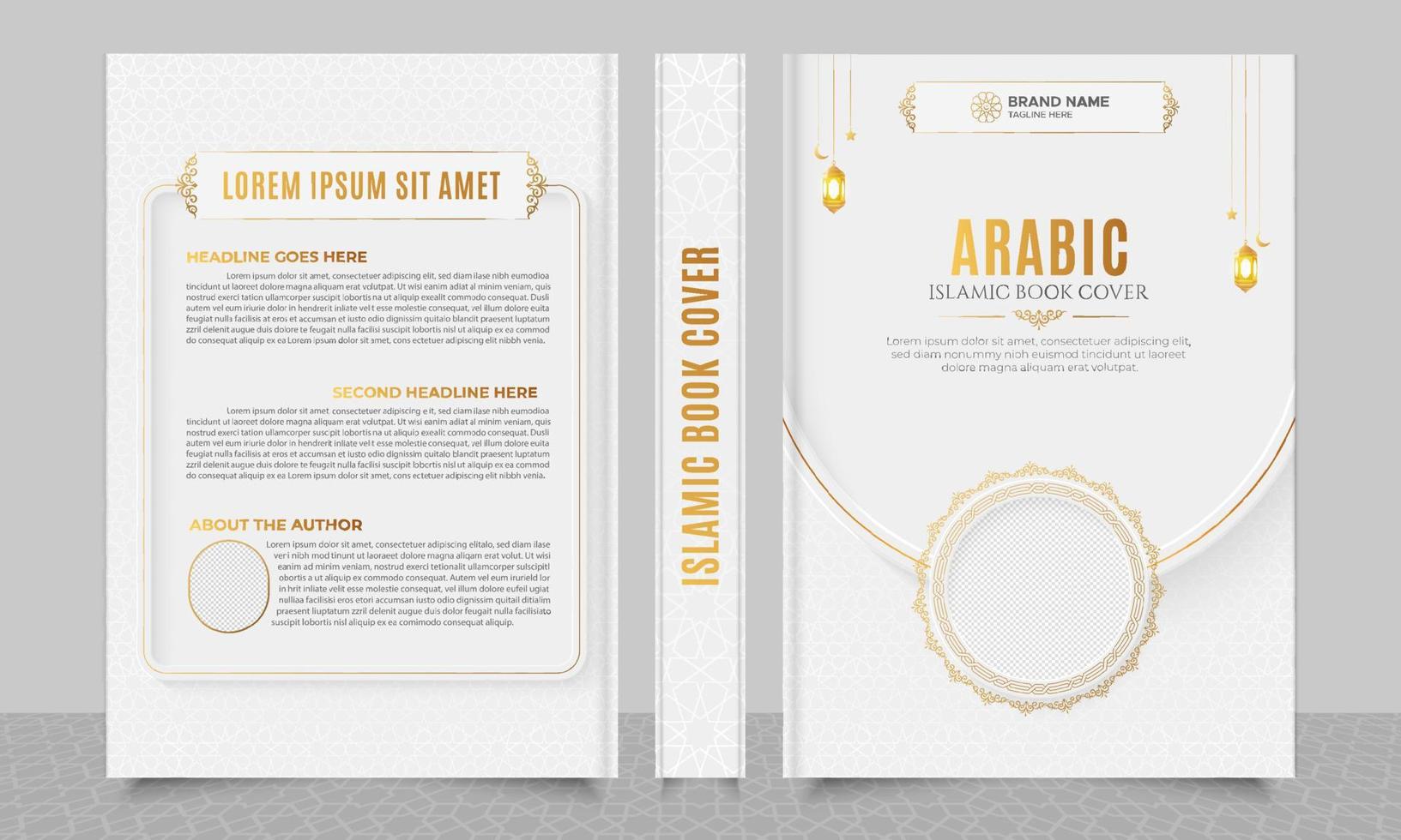 Arabic Islamic Style Book Cover Design with Arabic Pattern and Ornaments vector