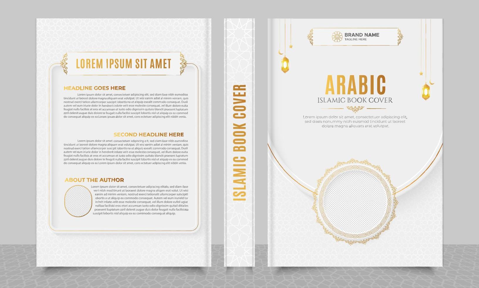 Arábica islámico estilo libro cubrir diseño con Arábica modelo y adornos vector