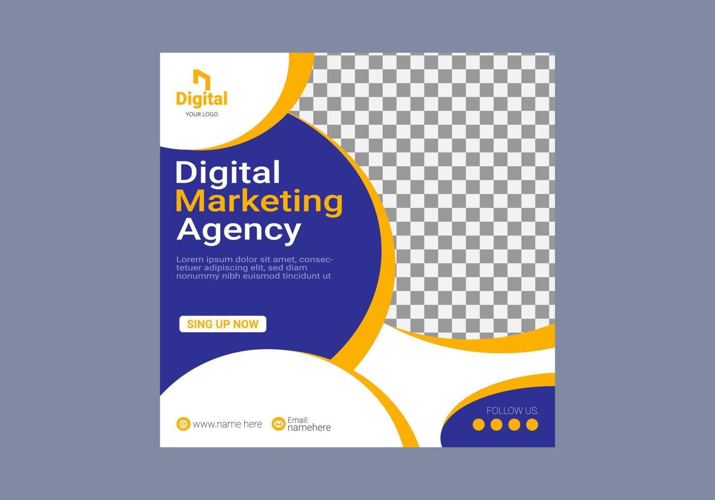 creative marketing agency corporate business square social media post banner vector