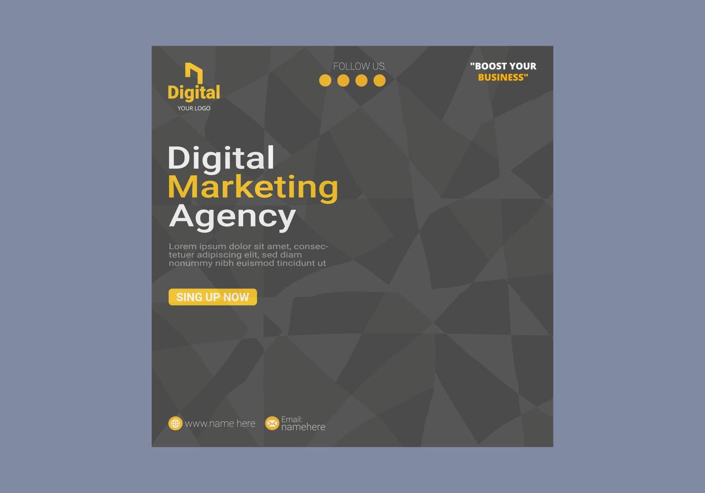 creative marketing agency corporate business square social media post banner vector