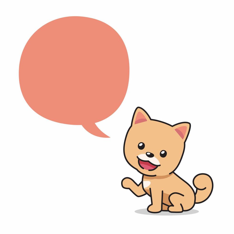 Cartoon character pomeranian dog with speech bubble vector