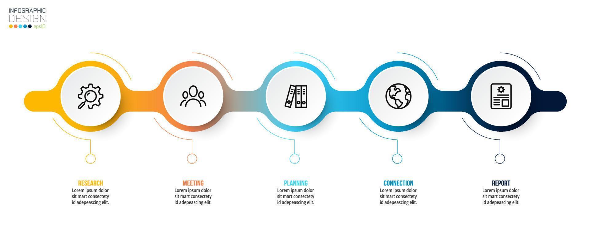 Timeline chart business infographic template. vector