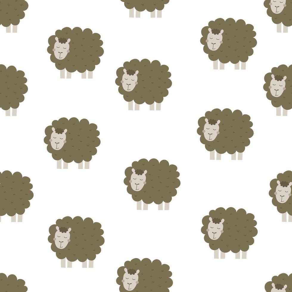 Seamless pattern with cartoon sheep. Colorful vector, flat style. baby design for fabric, print, textile, wrapper. vector
