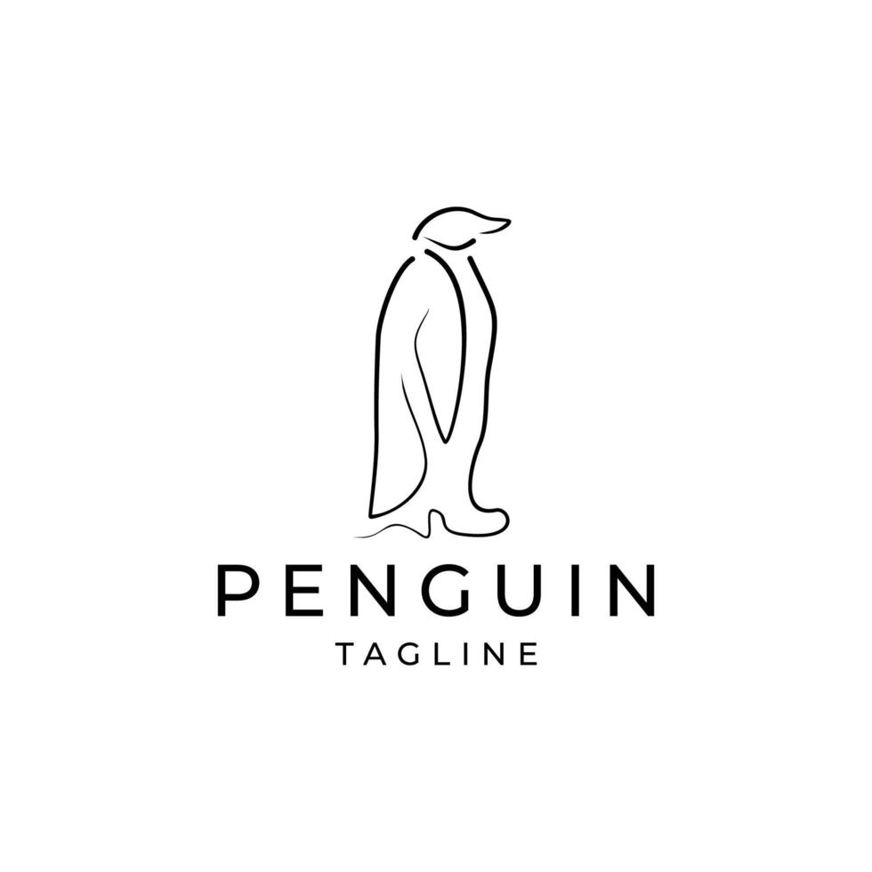 plantilla de icono de diseño de logotipo de pingüino vector